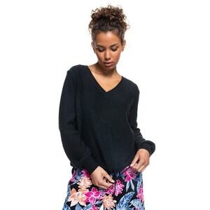 Roxy Women's‎ Pullover Sweaters Anthracite Dust V-Neck Sweater Juniors Size L